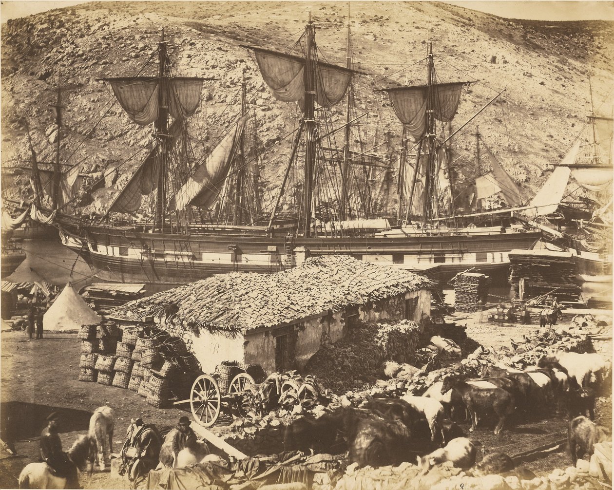 Porto de Balaclava, o cais do gado de Roger Fenton