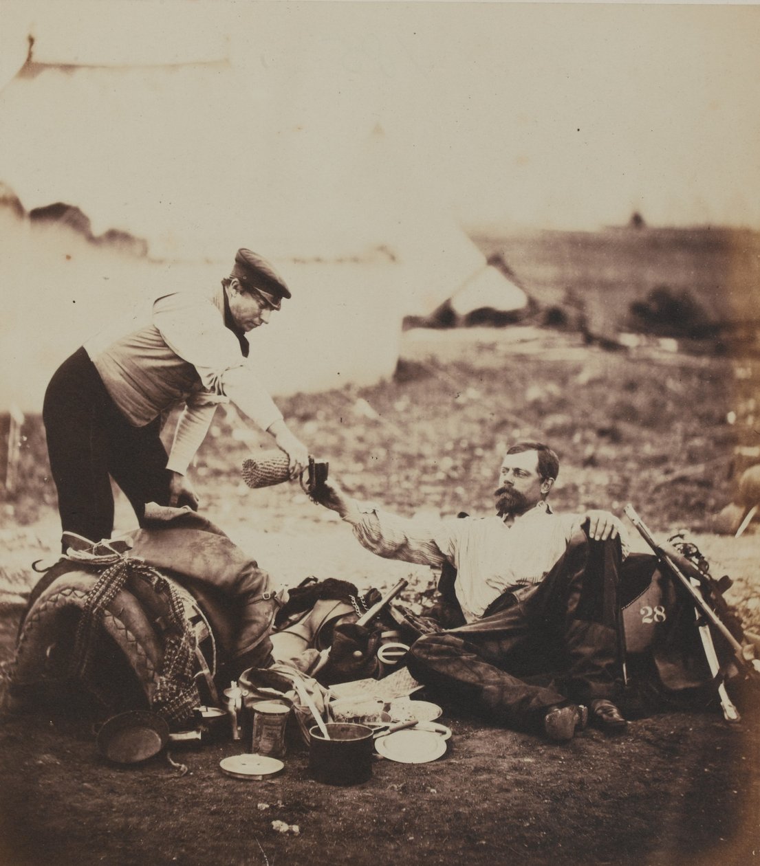 Tenente-Coronel Edmund Hallewell, 28º (The North Gloucestershire) Regimento do Pé, de um álbum de 52 fotografias associadas à Guerra da Criméia de Roger Fenton