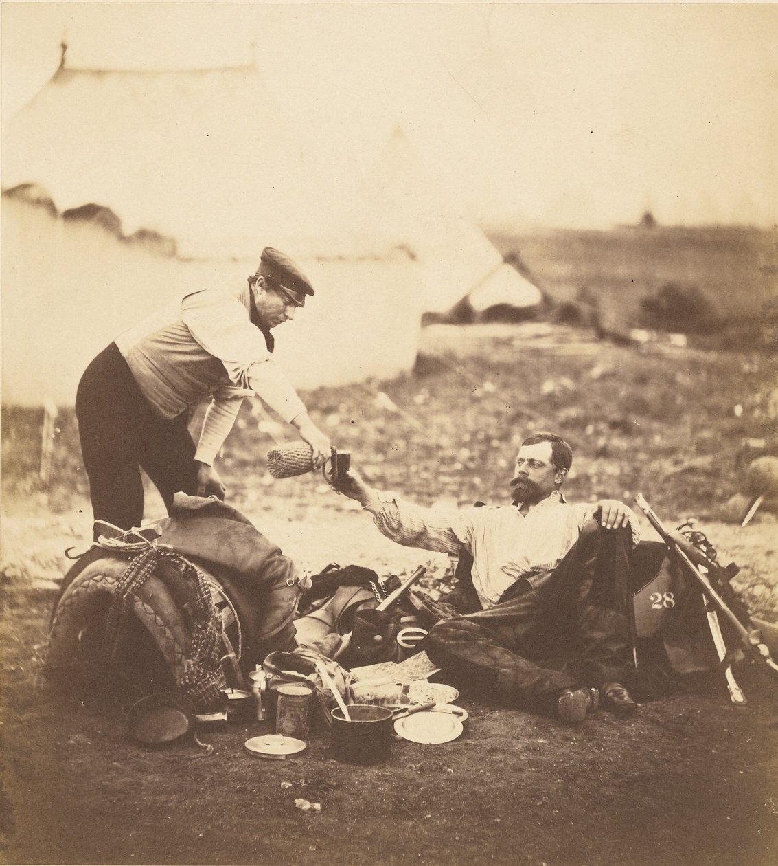 Tenente-coronel Hallewell, o seu dia de trabalho terminado. de Roger Fenton
