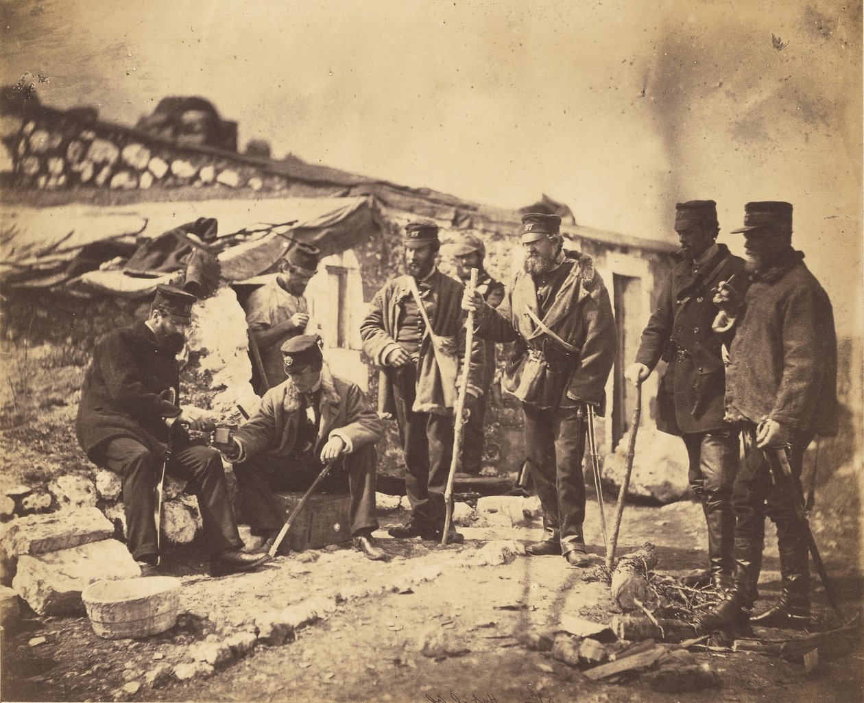 Tenente-coronel Shadforth e oficiais do 57.º de Roger Fenton