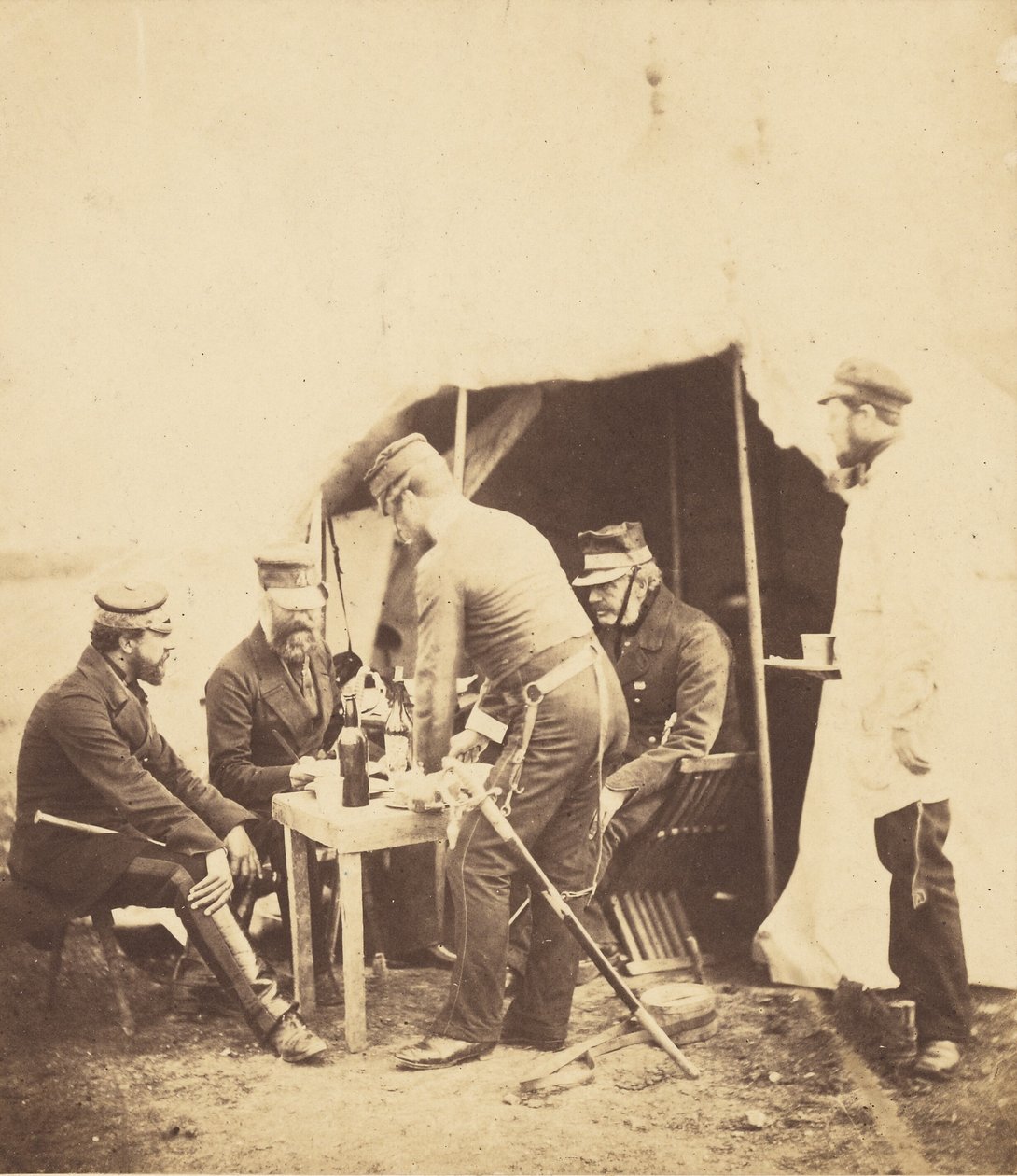 Major-general Garrett e oficiais do 46.º de Roger Fenton