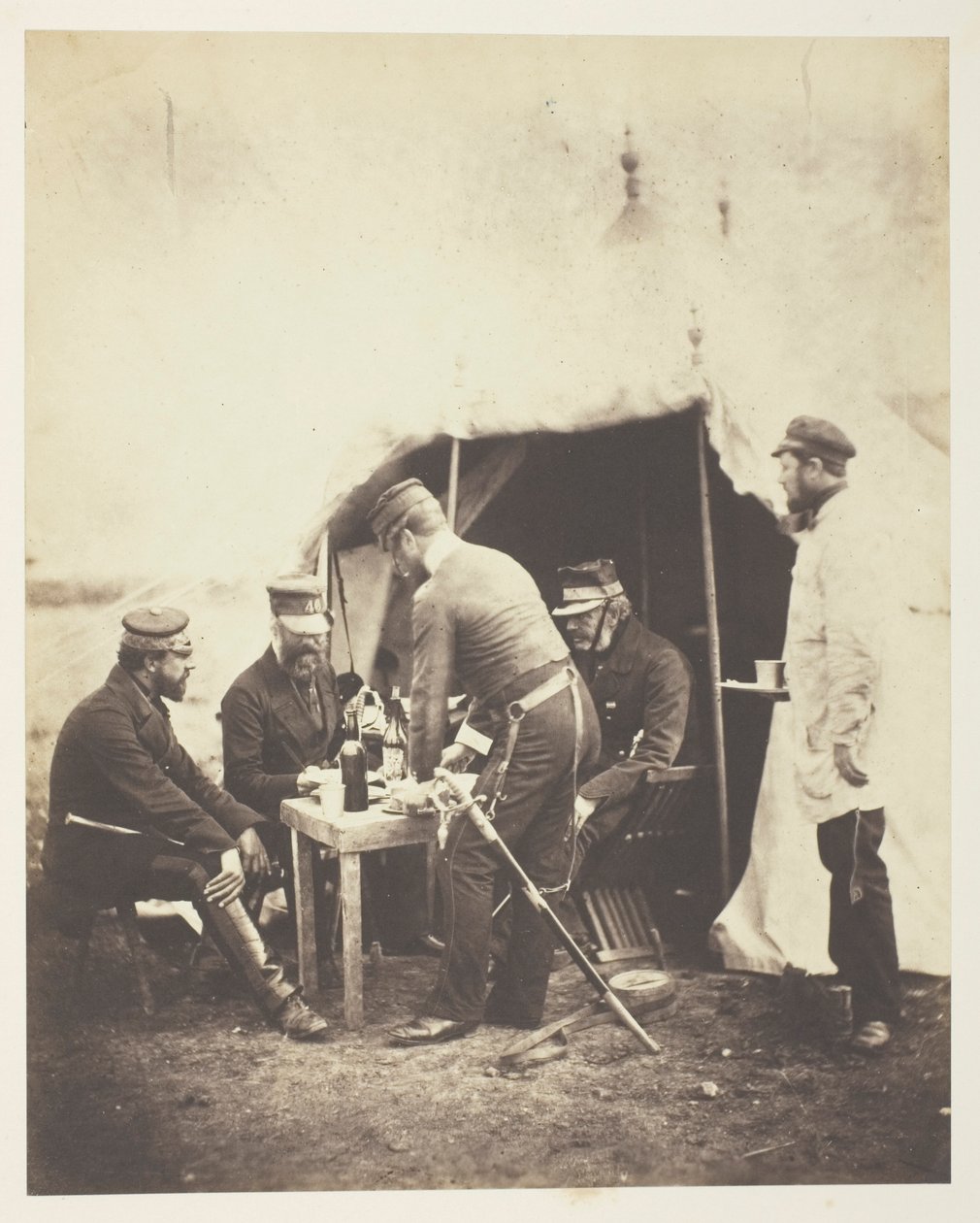 Major-general Garrett e oficiais do 46.º regimento de Roger Fenton