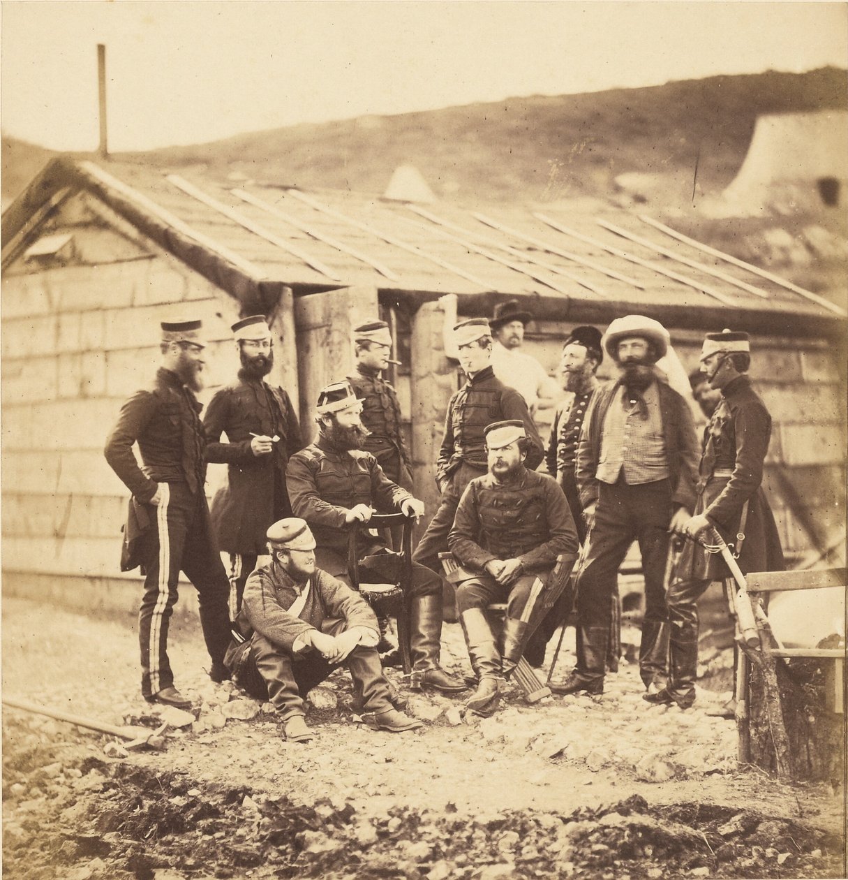 Oficiais do 4.º Regimento de Dragões Ligeiros. de Roger Fenton
