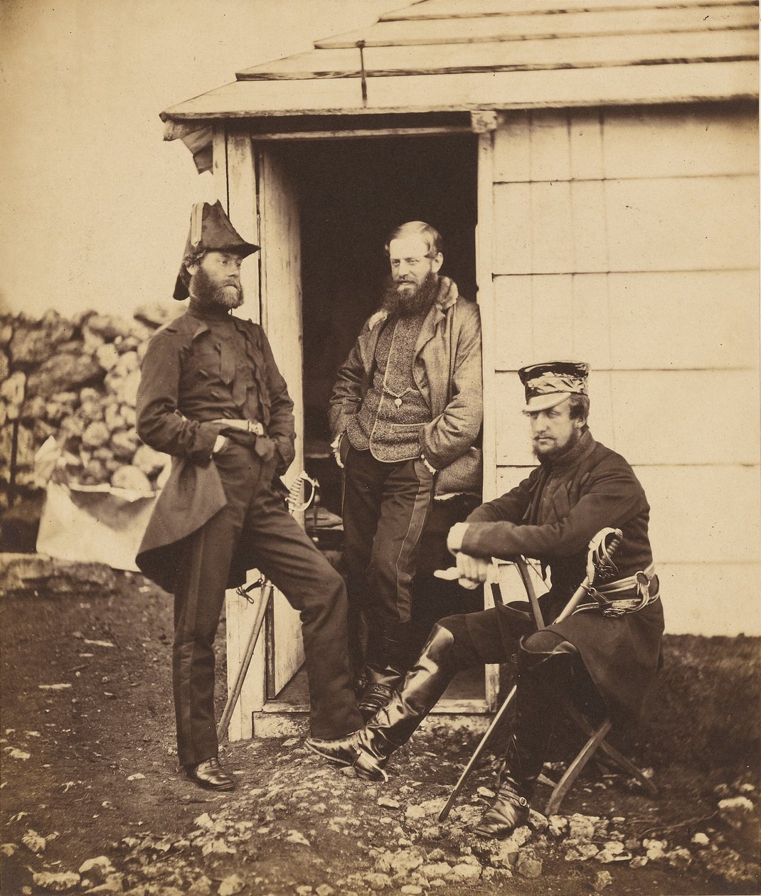 Oficiais do estado-maior do tenente-general Sir G. Brown de Roger Fenton
