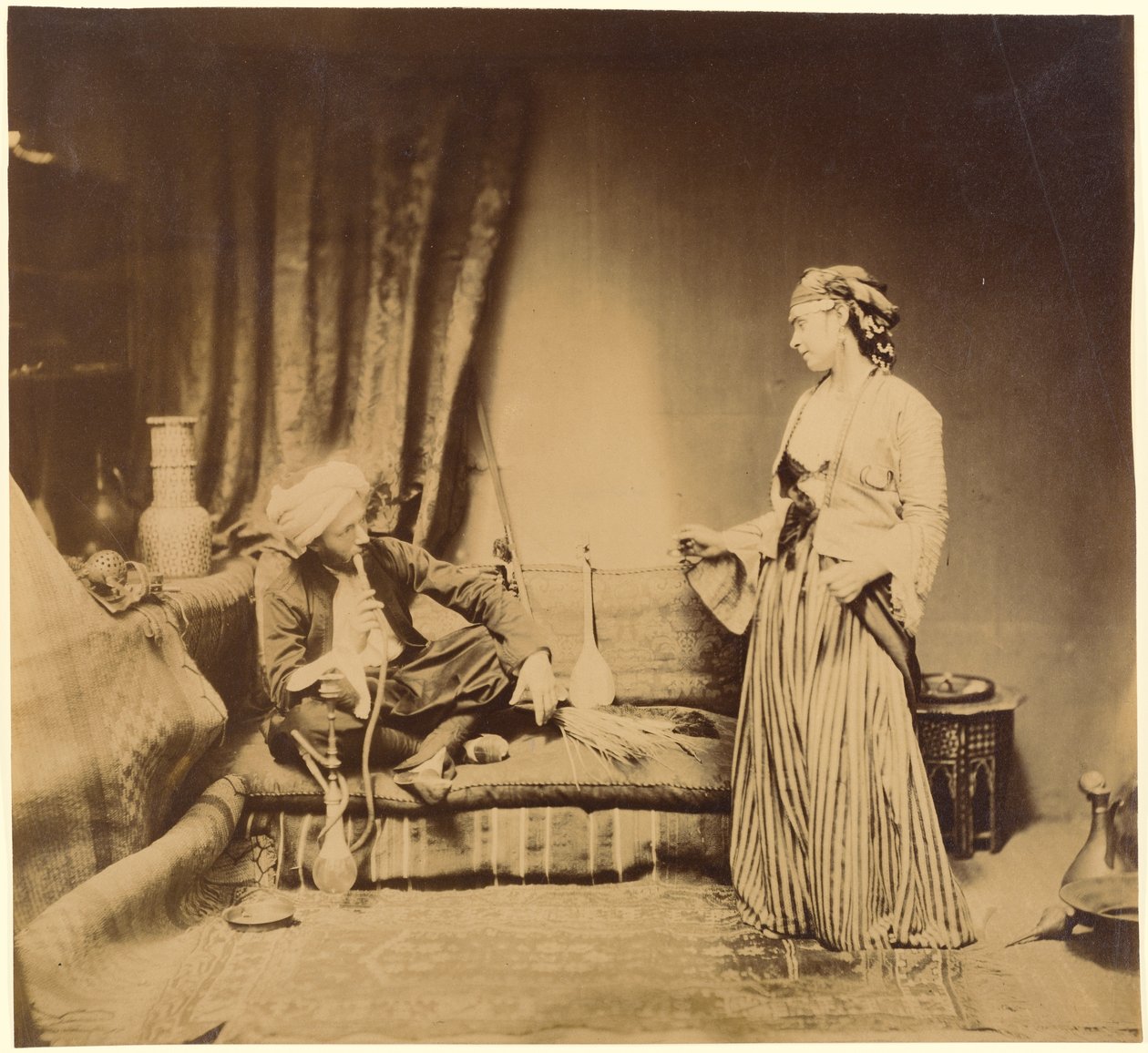 Fumador e rapariga dançarina de Roger Fenton