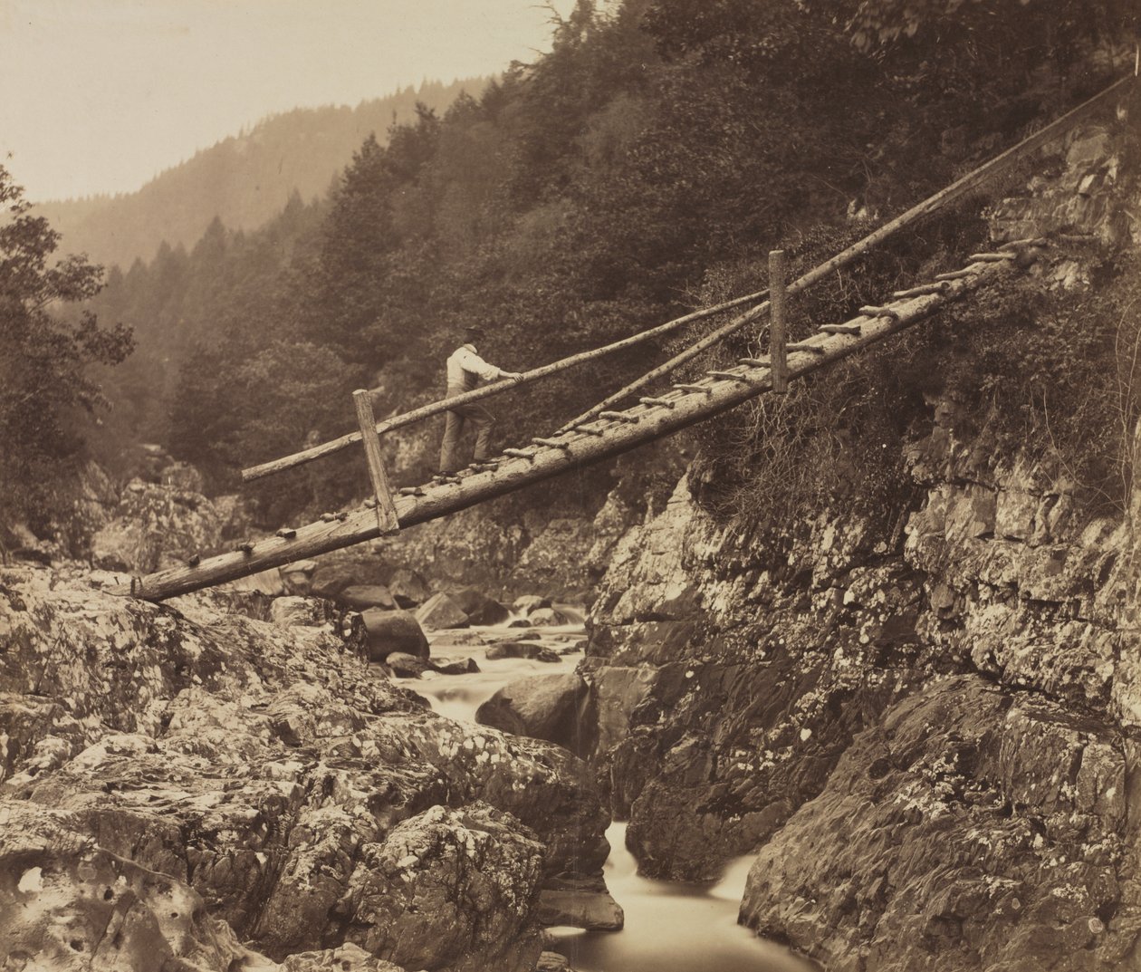 A Ponte dos Mineiros, no Llugwy, North Wales de Roger Fenton