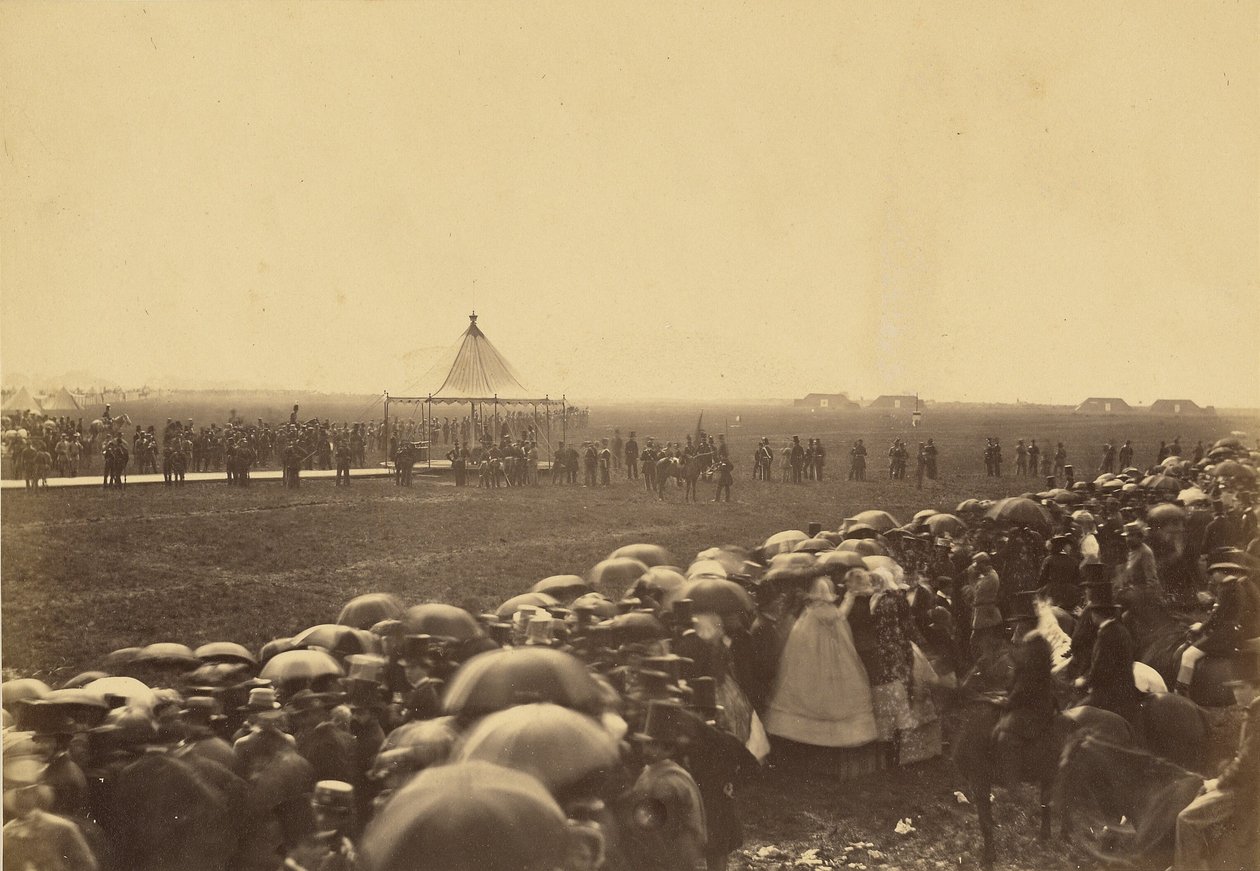 Experimentar a espingarda antes da chegada da Rainha. de Roger Fenton