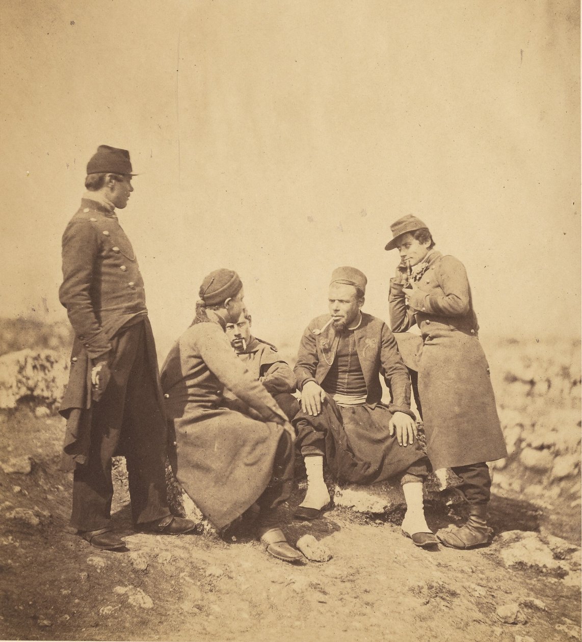 Zuavos e soldados de linha de Roger Fenton