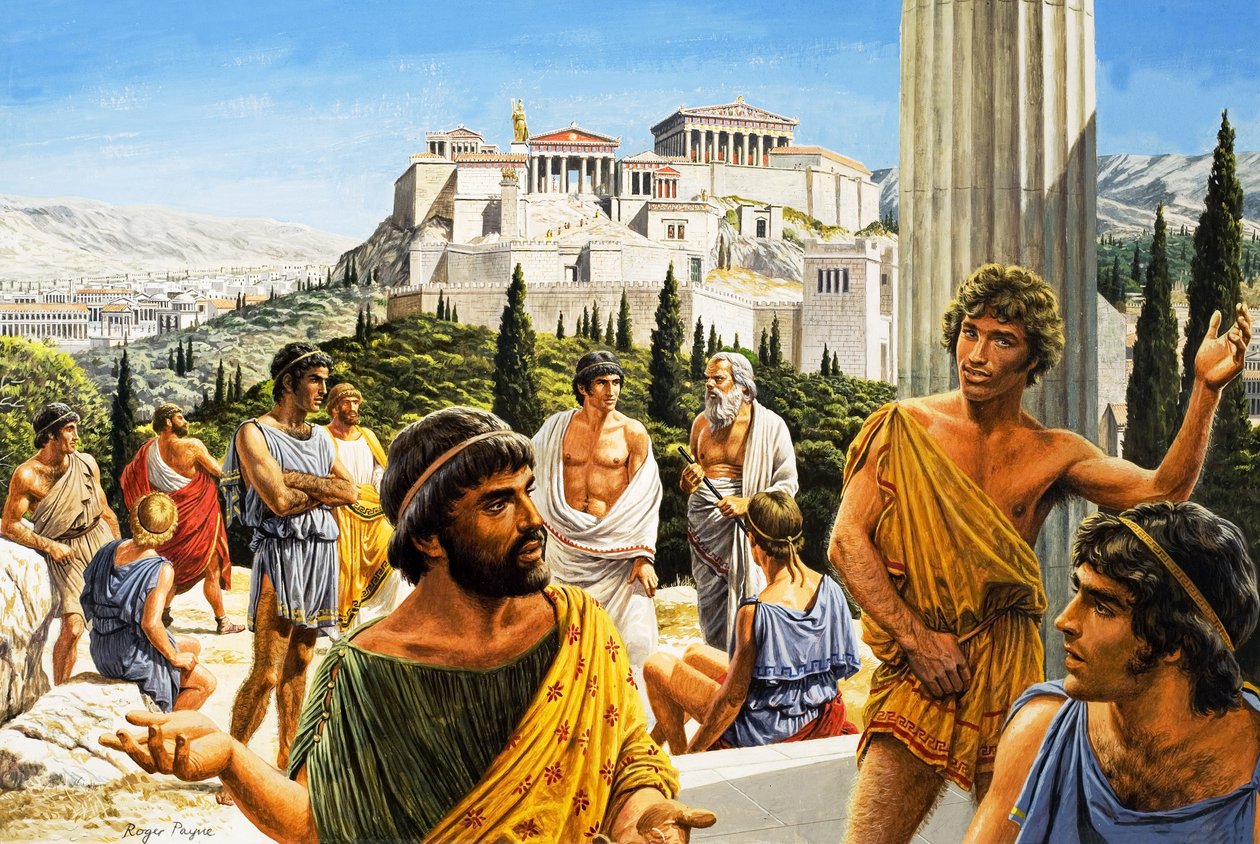 A Coroação de Atenas, da "Idade de Ouro" (guache sobre papel) de Roger Payne