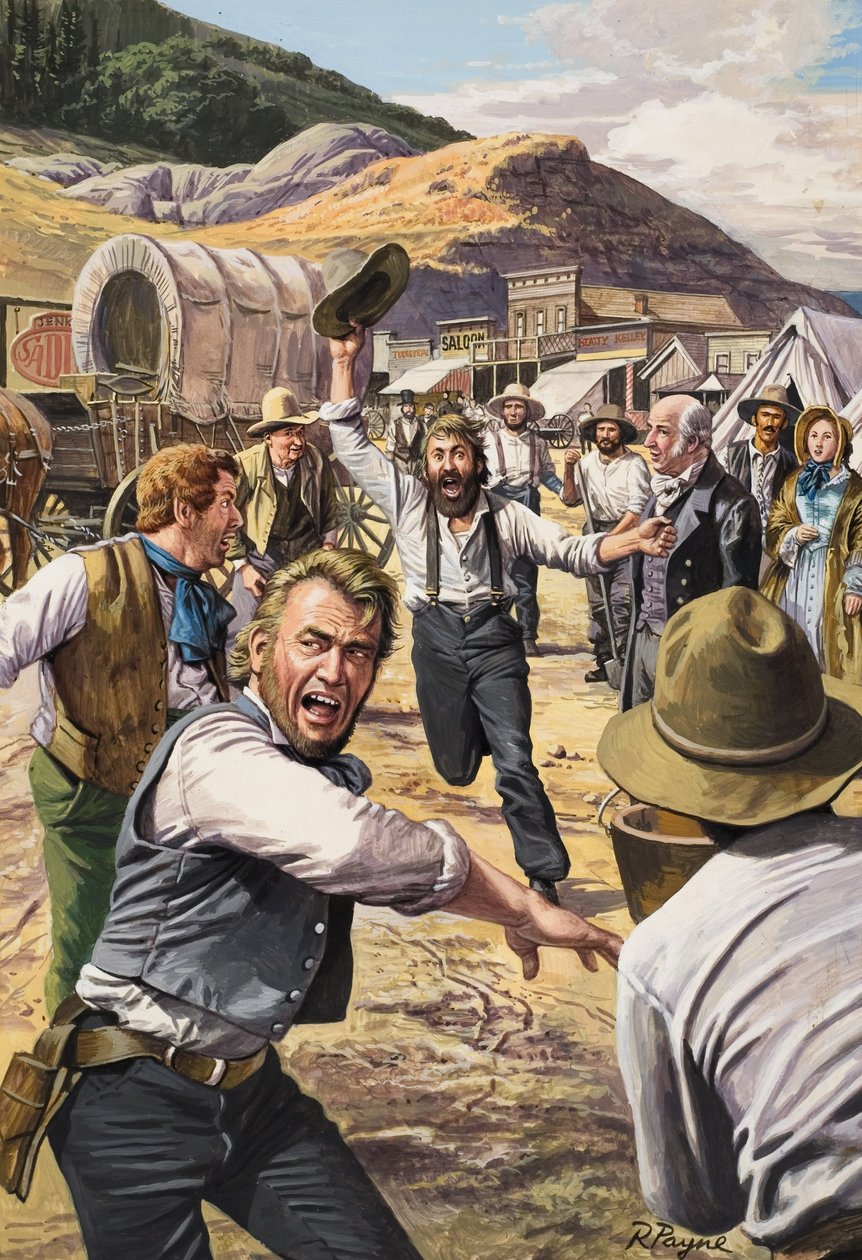 California Gold Rush (guache sobre papel) de Roger Payne
