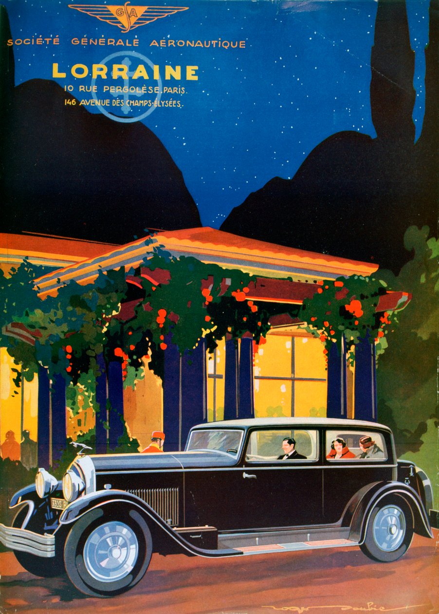Cartaz, Lorraine, Société Générale Aeronáutica, 1928 de Roger Soubie