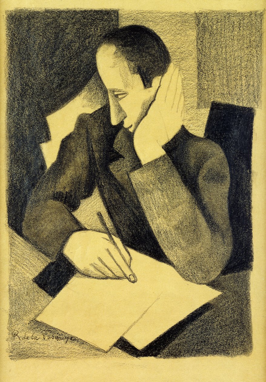 Escrita do homem: Estudo para Paludes; Escrita do Homem: Estudo para Paludes, c.1920 de Roger de La Fresnaye