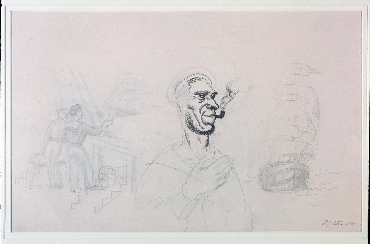 O marinheiro (Desenho, século XX) de Roger de La Fresnaye