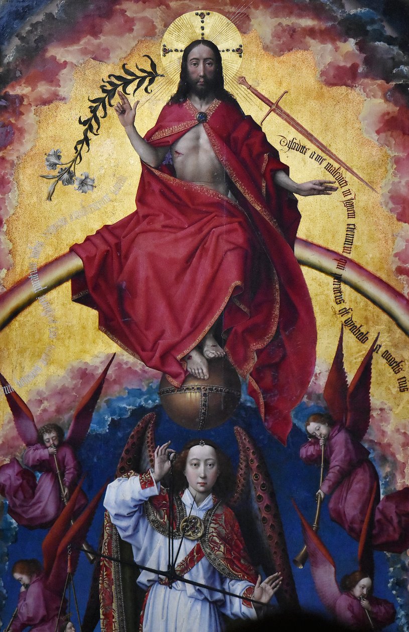 O último julgamento - Hôtel-Dieu Beaune - detalhe do painel central de Rogier van der Weyden