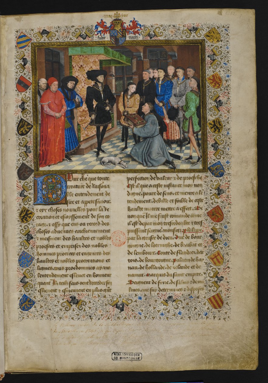 Jacques de Guise, Crônicas de Hainaut, frontispício de Rogier van der Weyden