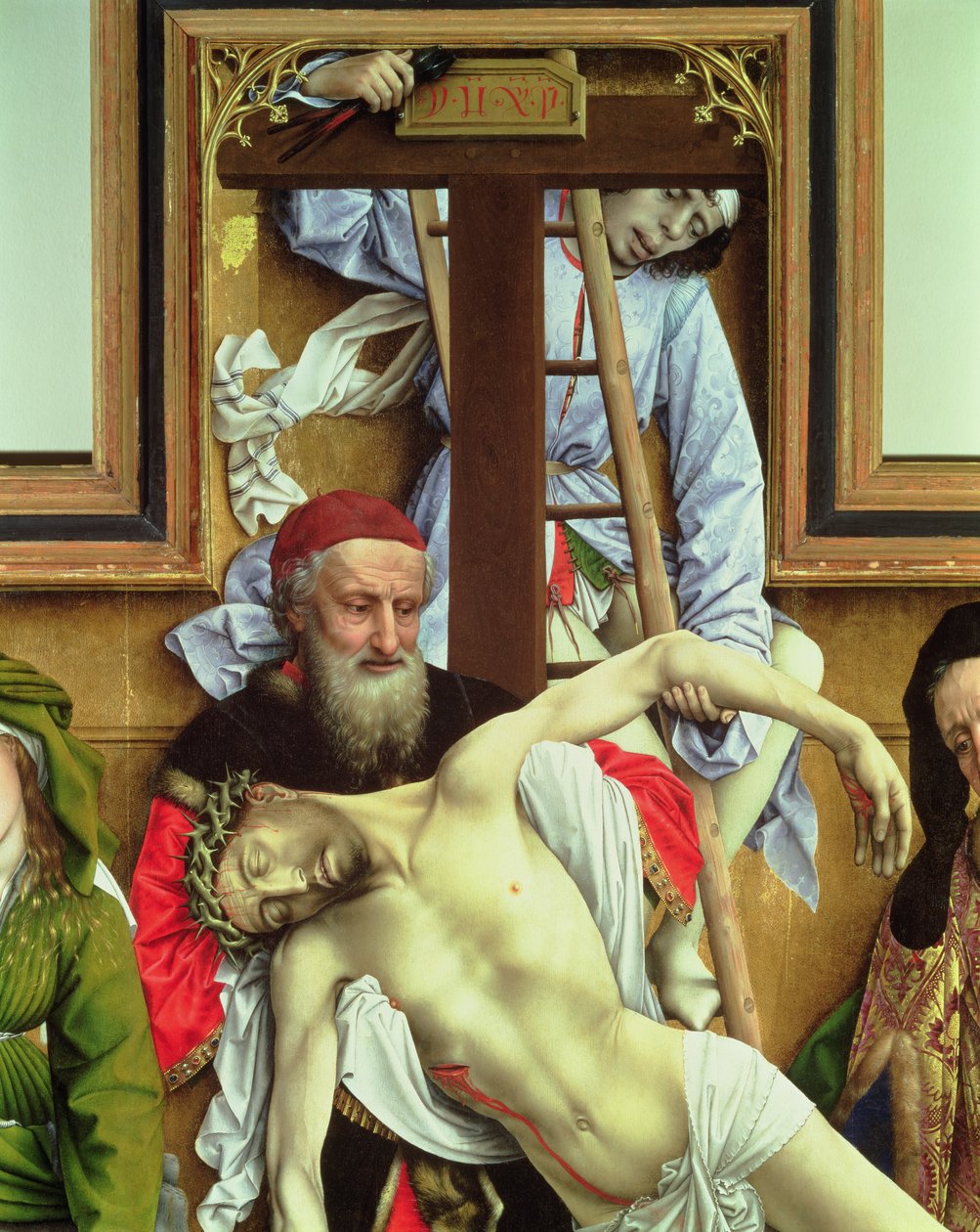José de Arimatéia Apoiando os Mortos Cristo, 1435 (detalhe da Descida da Cruz) (ver também 187563) de Rogier van der Weyden