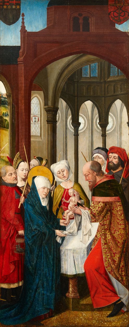 Apresentação de Cristo no Templo, painel esquerdo do Weston Triptych, c.1480 de Rogier van der Weyden
