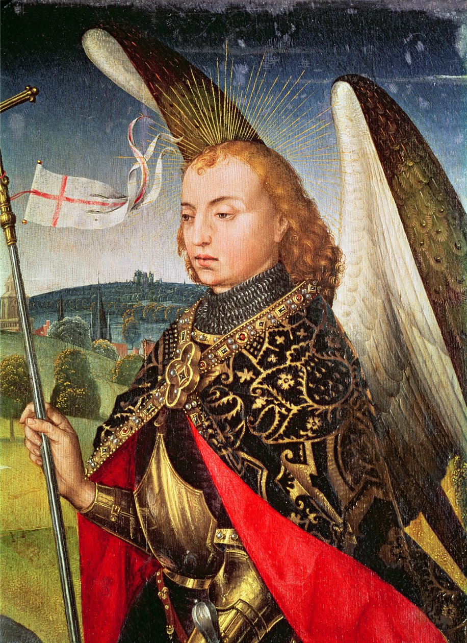 São Miguel Arcanjo, 1460-66 (detalhe de 344038) de Rogier van der Weyden