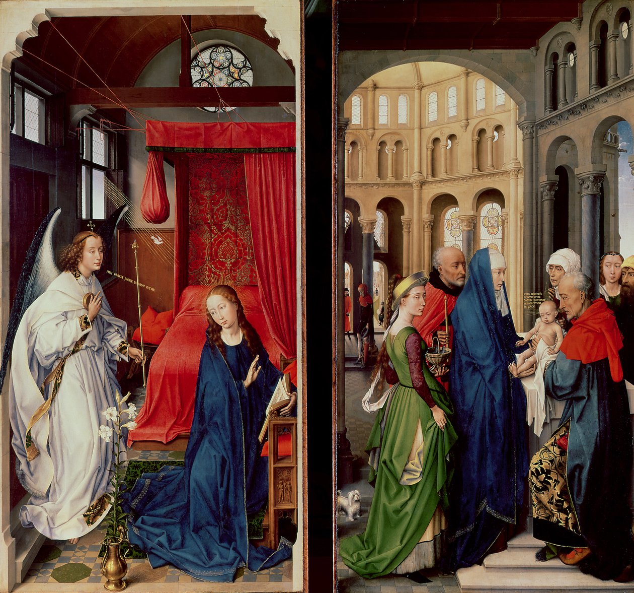A Anunciação e a Apresentação no Templo de Rogier van der Weyden