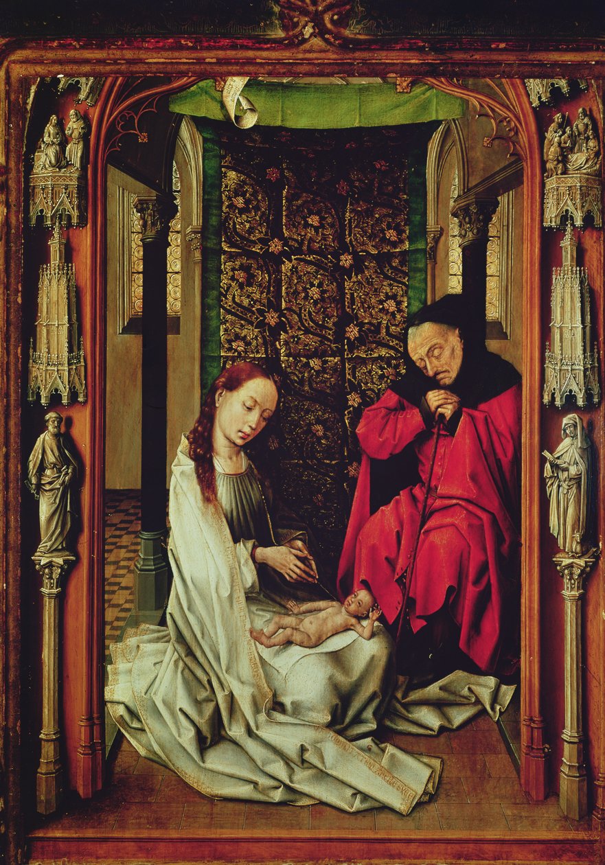 A Natividade, esquerda de um tríptico, c.1496 de Rogier van der Weyden