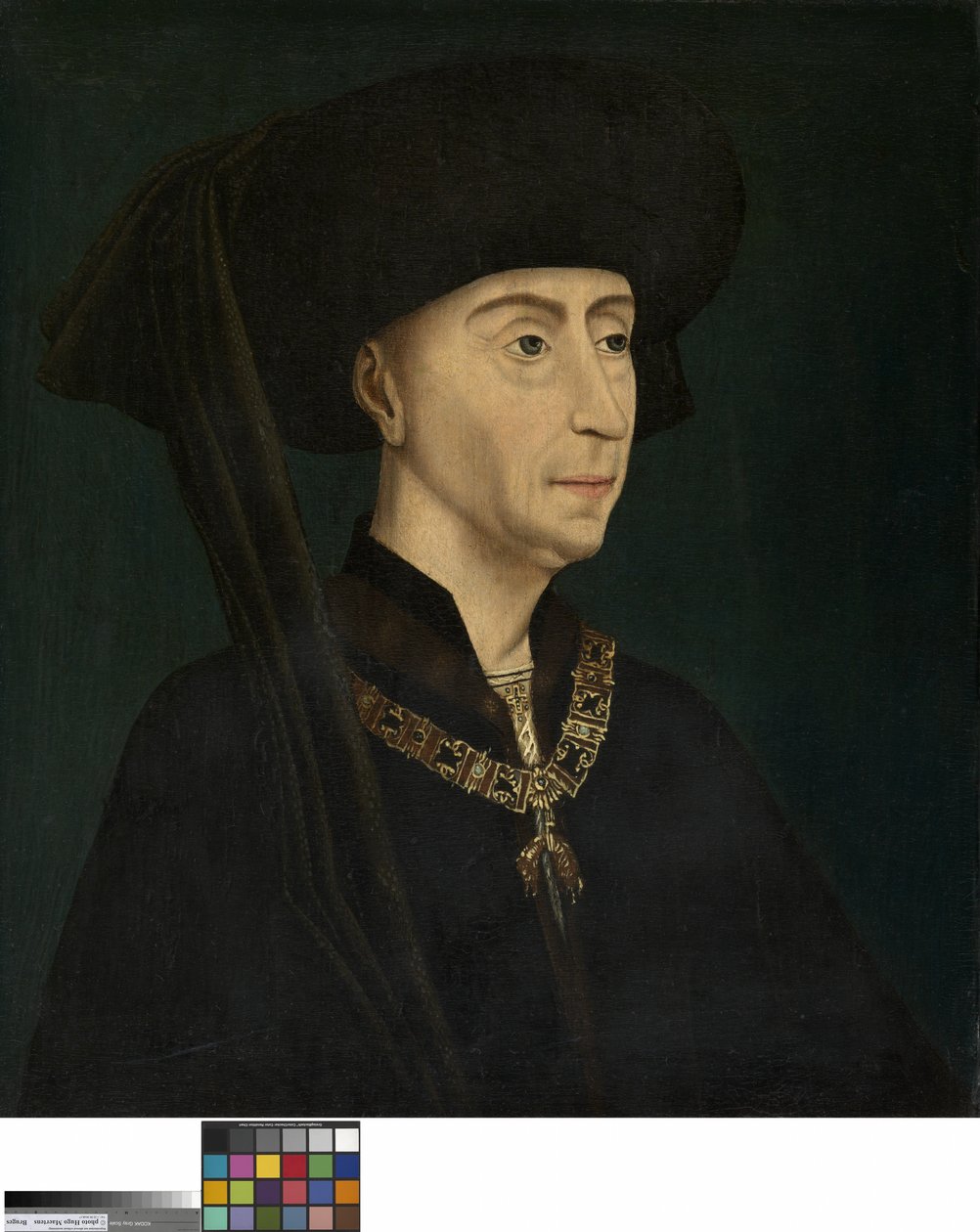 Retrato de Filipe o Bom (óleo sobre painel) de Rogier van der (after) Weyden