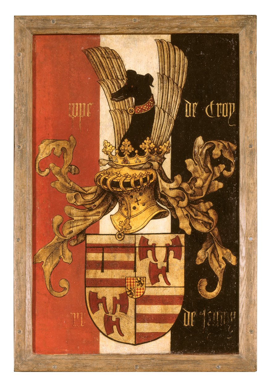 Crest da família de Croy (óleo sobre painel) (par a 471140) de Rogier van der Weyden