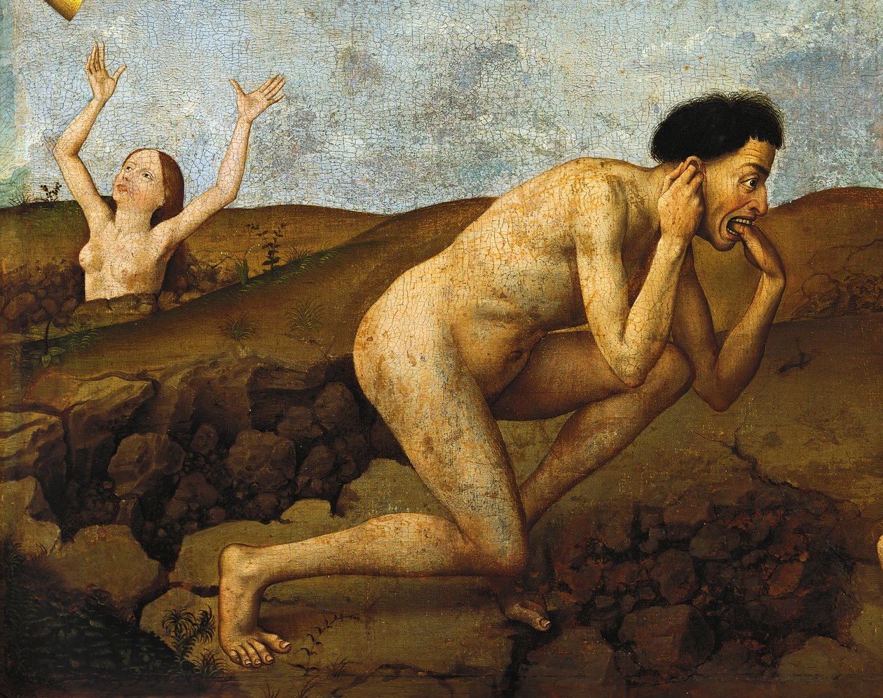 Maldito caminho para o inferno, detalhe do retábulo do Juízo Final de Rogier van der Weyden