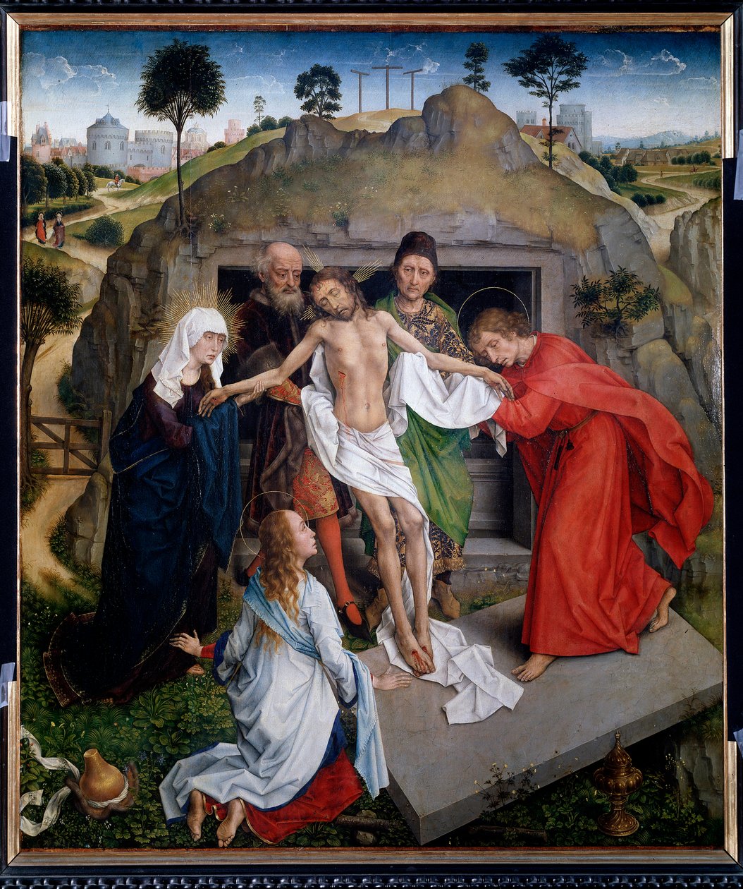 Deposição no sepulcro Lamentação de Cristo - óleo sobre painel de Rogier van der Weyden