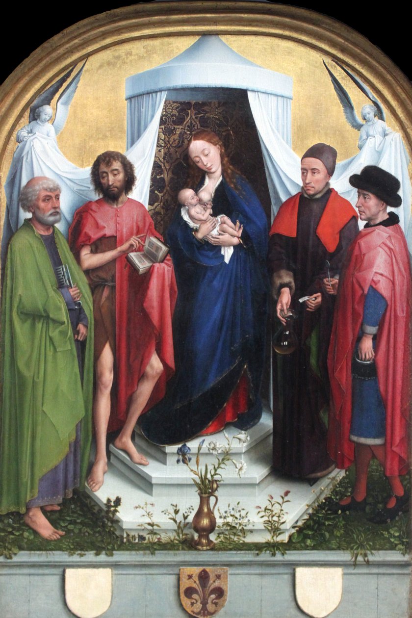 Madonna com os Santos Pedro, João Batista, Santos Cosmas e Damião de Rogier van der Weyden