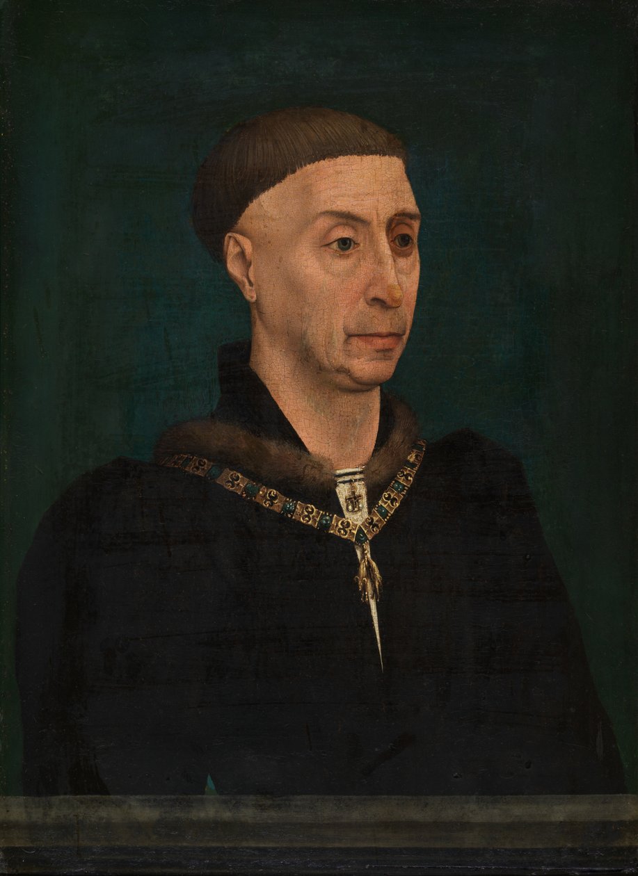 Retrato de Filipe o Bom (1396-1467), duque de Borgonha (óleo sobre madeira) de Rogier van der Weyden