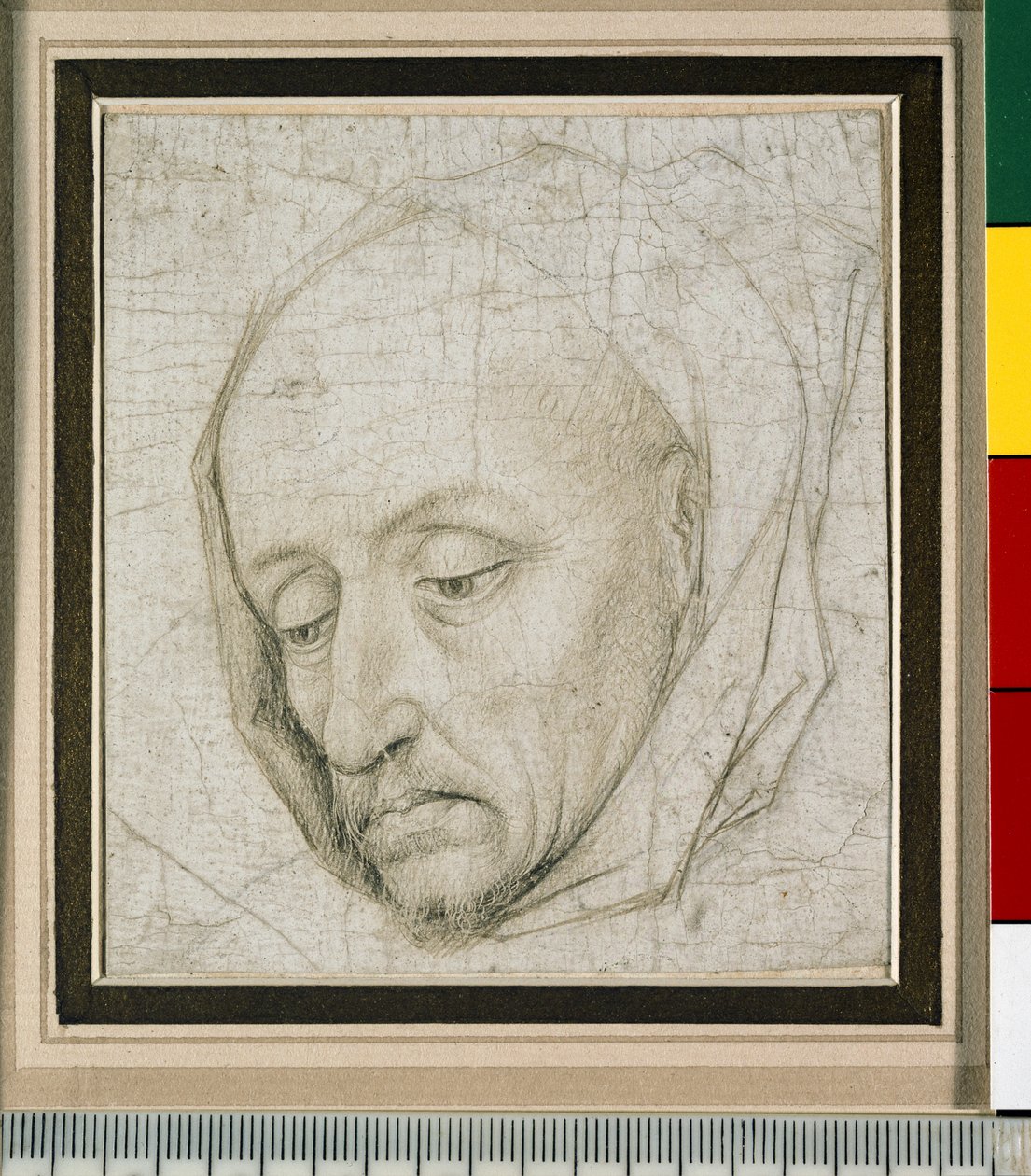 Estudo da cabeça de um homem velho do século XV (silverpoint no papel) de Rogier van der Weyden