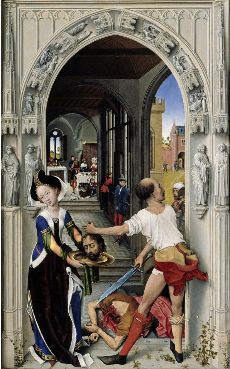 A decapitação de São João Batista O altar de São João, painel direito, ca 1455 de Rogier van der Weyden