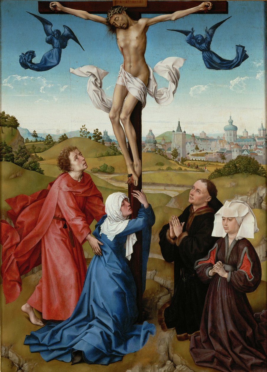 A Crucificação Tríptico da Crucificação, c. 1440 de Rogier van der Weyden