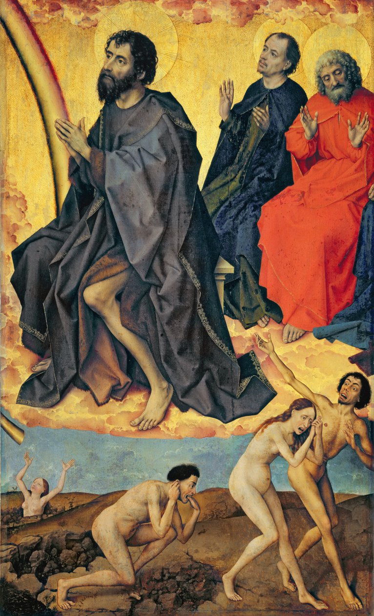 Os Malditos a caminho do Inferno e do Reino Celestial dos Santos, do Juízo Final, c.1445-50 de Rogier van der Weyden