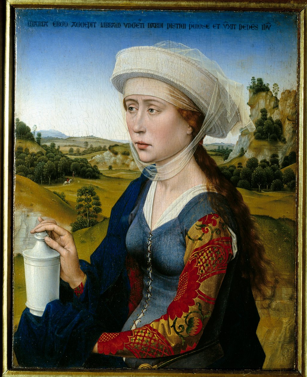 Tríptico da família Braque: "Representação de Sainte Marie Madeleine" Painel direito de Rogier (Roger) Van der Weyden (1399/1400-1464) Século XV de Rogier van der Weyden