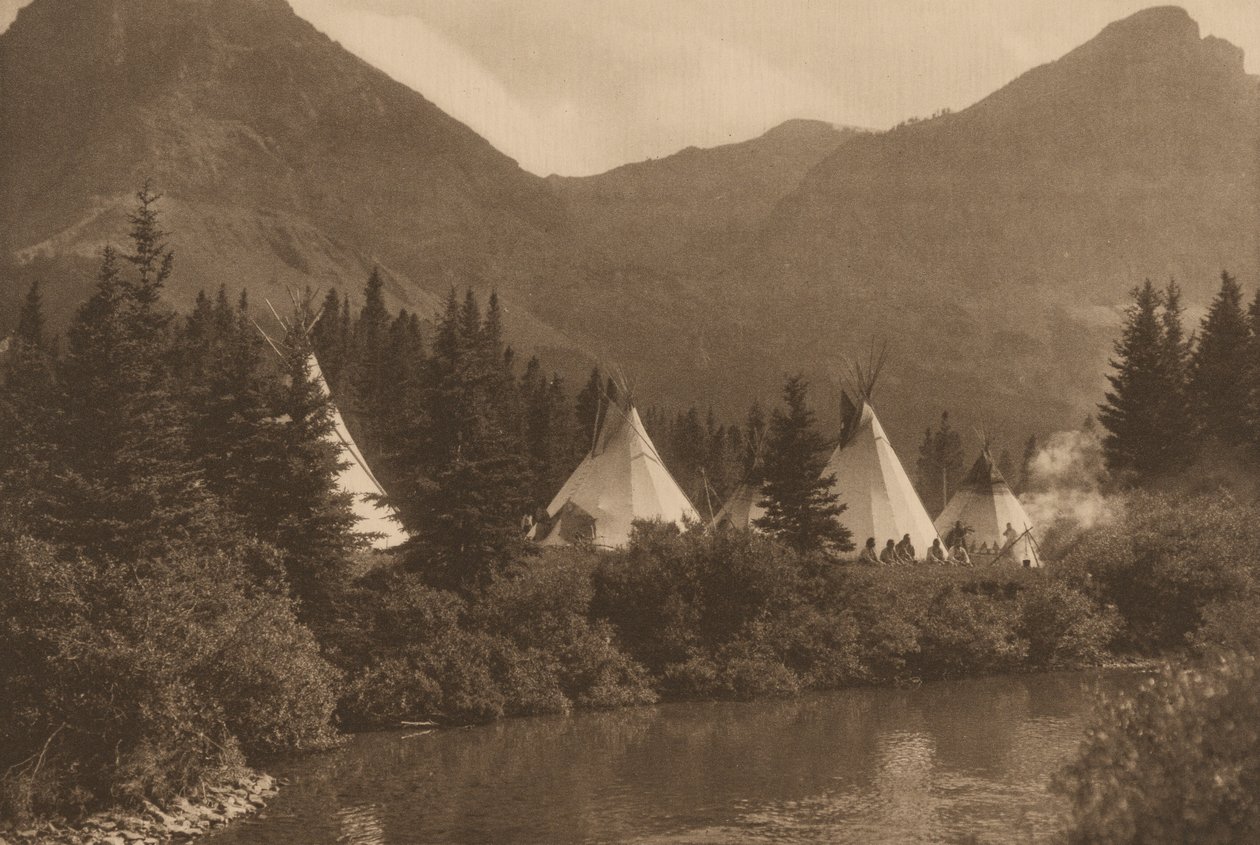 Subindo a margem, Piegan, Montana, 1915 (foto) de Roland W. Reed