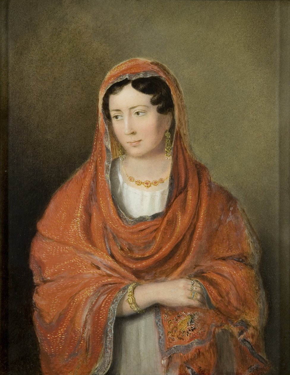 Retrato de uma Dama, c.1820 (óleo sobre moinho) de Rolinda Sharples