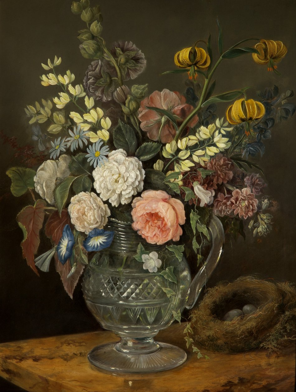 Estudo de flores (óleo no painel) de Rolinda Sharples