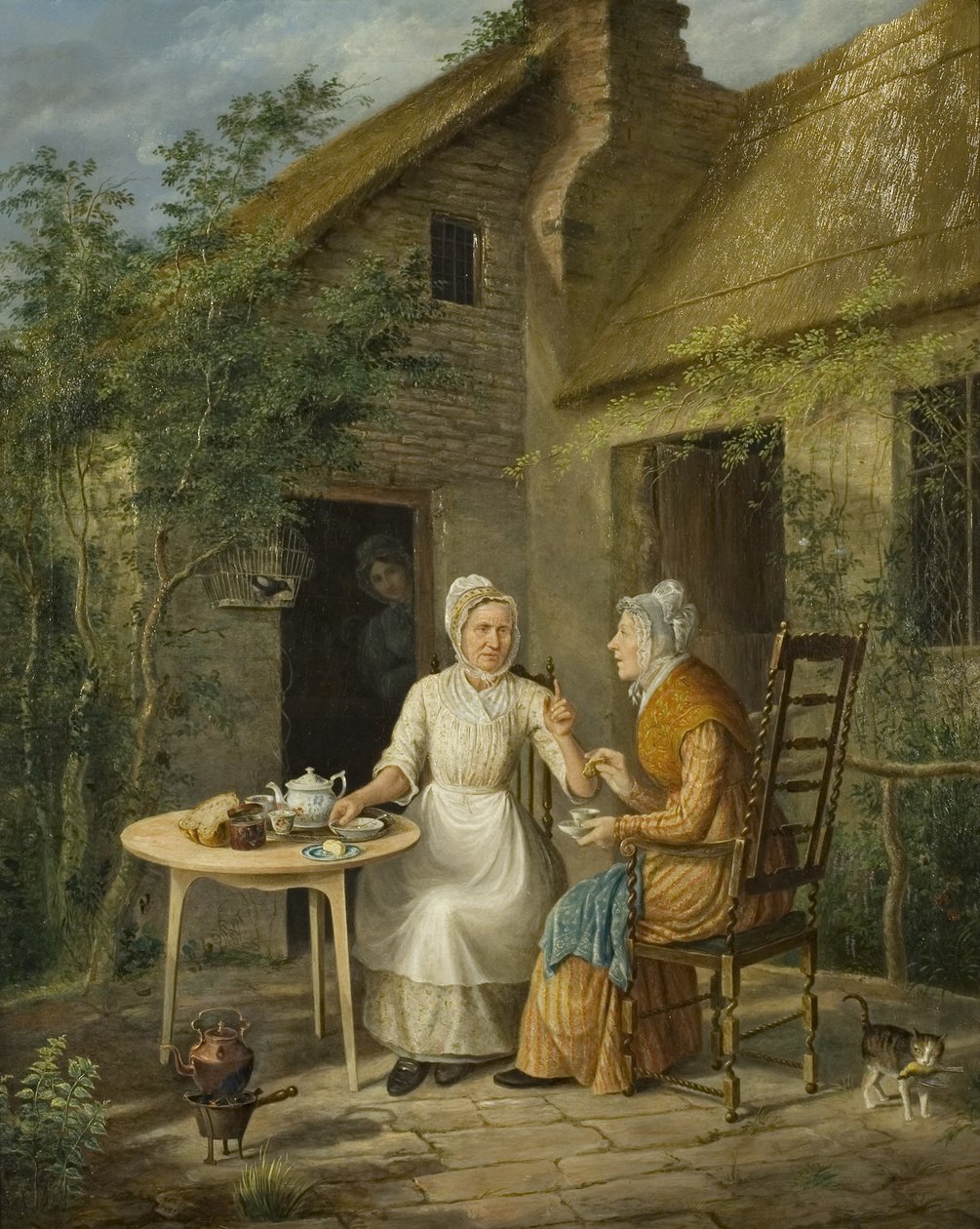 The Village Gossips, c.1828 (óleo sobre tela) de Rolinda Sharples