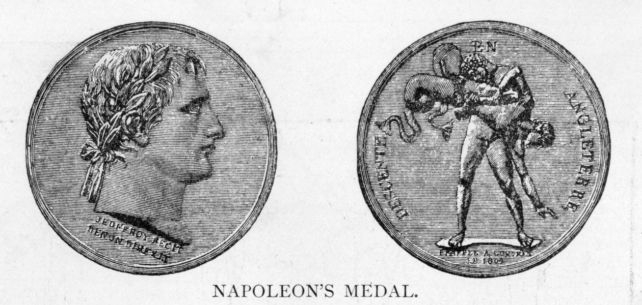 Medalha ordenada por Napoleão em preparação para uma invasão bem sucedida da Inglaterra, 1804 de Romain Vincent Jeuffroy