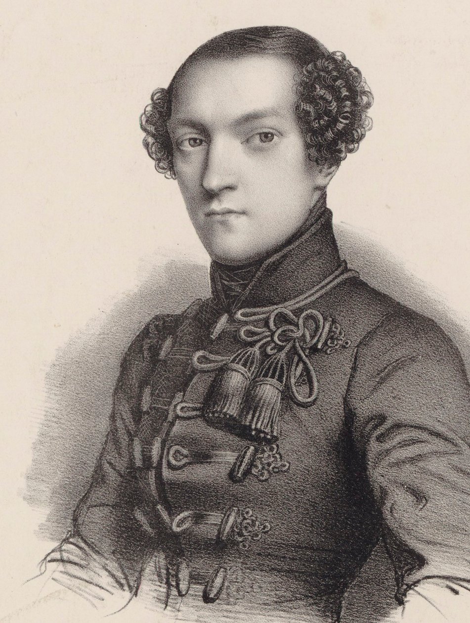 Retrato do pianista e compositor Antoine de Kontski 1817-1899. de Romain Cazes