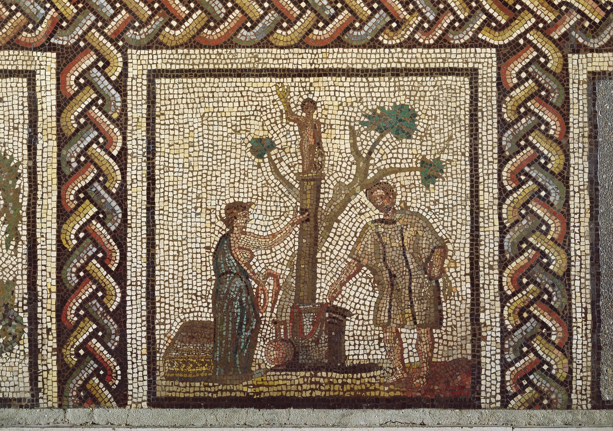 Um sacrifício a Ceres, de Saint-Romain-en-Gal (mosaico) de Roman