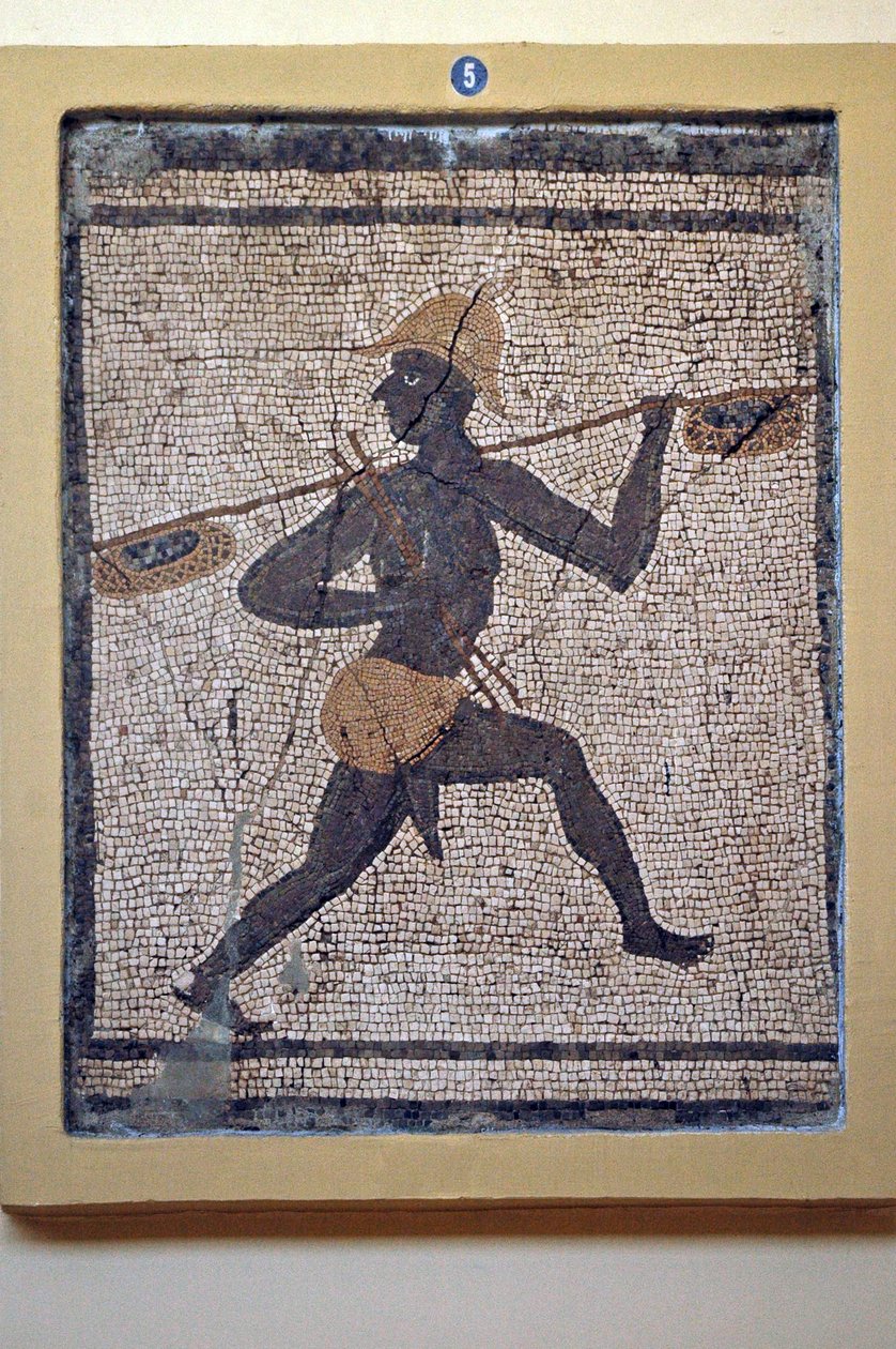 Um pescador negro, de Antakya (mosaico) de Roman
