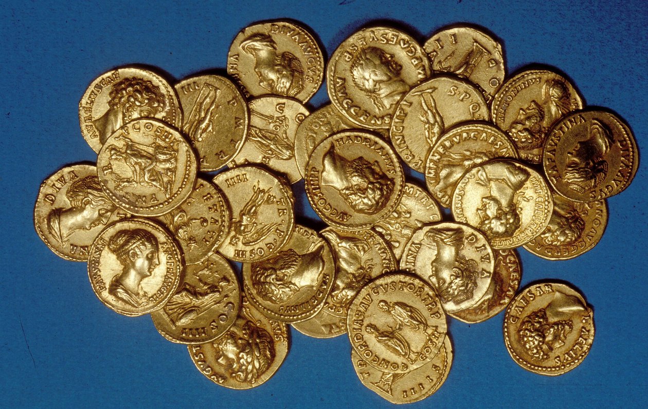 Um tesouro de moedas (ouro) de Roman