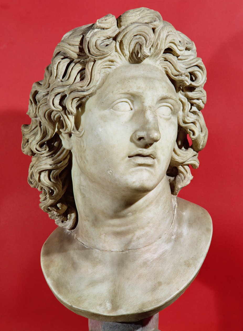 Alexandre, o Grande (356-323 aC), rei da Macedônia, cópia romana do original grego (mármore) de Roman