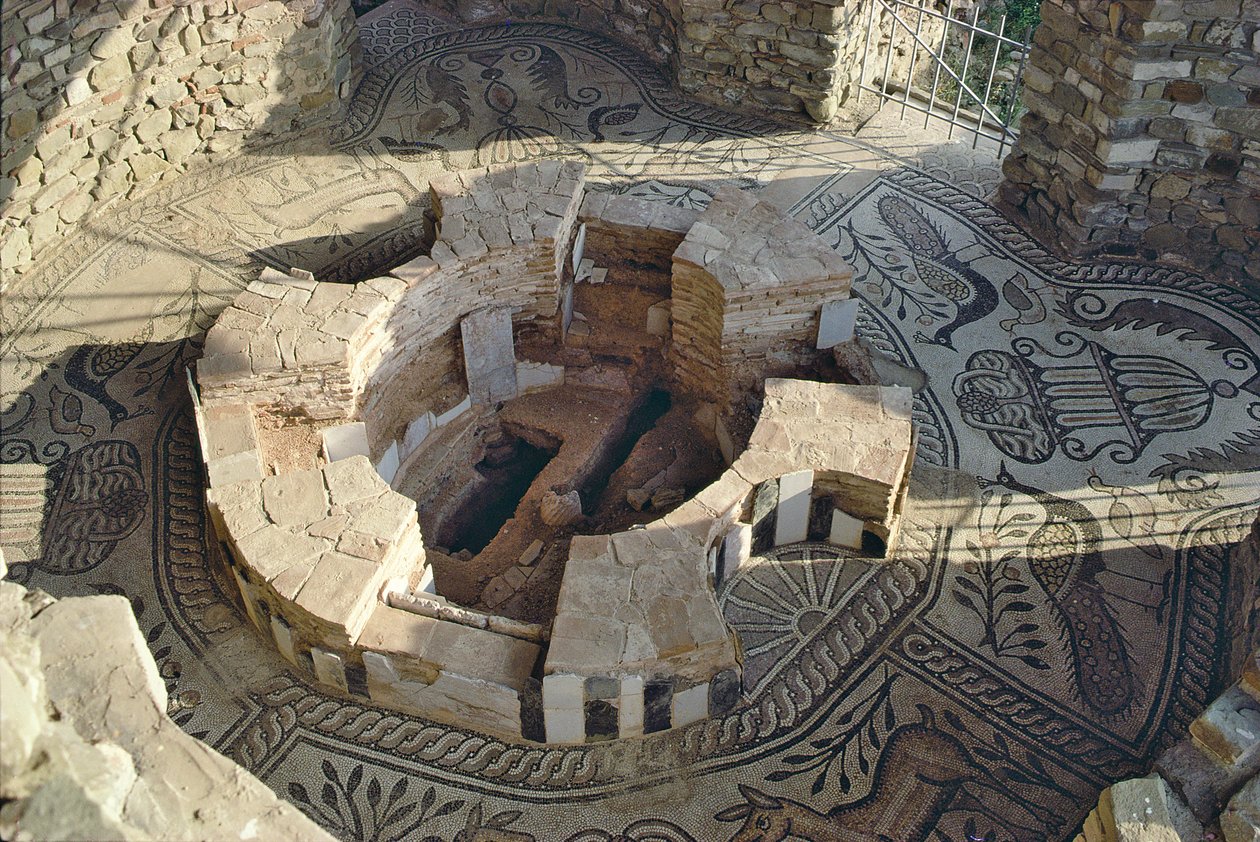 Batistério com pavimento de mosaico de Roman