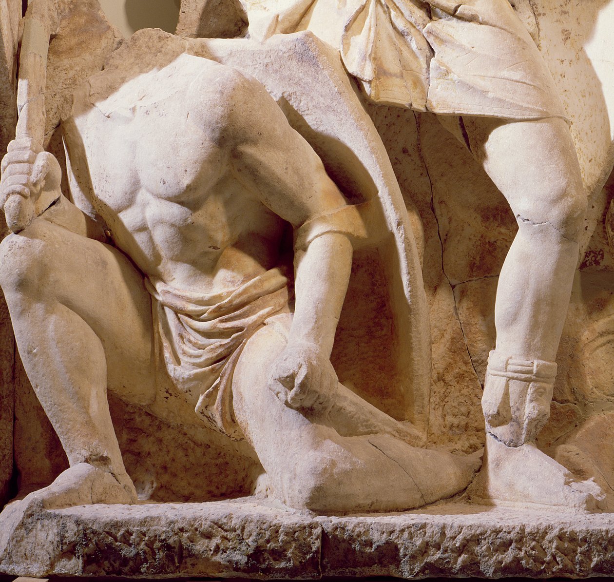 Cena de batalha, c.169 (mármore) (detalhe) (ver também 198133) de Roman