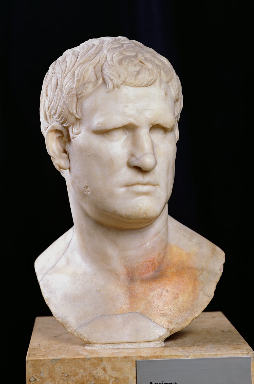Busto de Agripa (63-12 aC) (mármore) de Roman