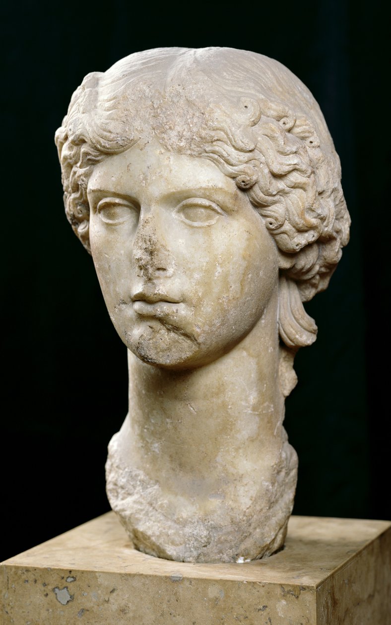 Busto de Agripina, o Velho (c.14 aC-33 dC) c.37-41 dC (mármore) de Roman