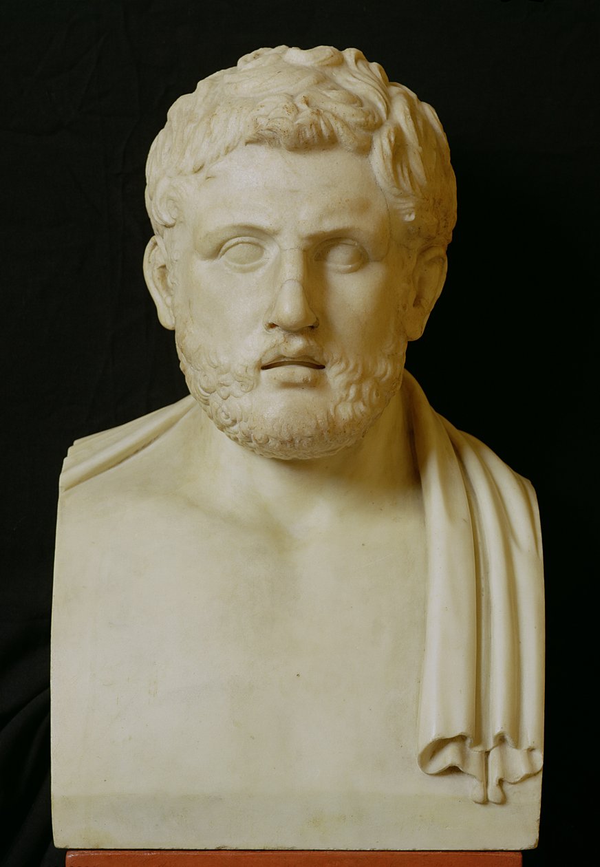 Busto de Alcibíades (c.450-404 aC) (mármore) de Roman